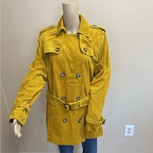 L.L. Bean Men's Yellow Corduroy Trench Coat